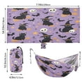 thumbnail image 3 of Wobogo Witch Hat Cat Purple Pattern Camping Hammocks 330 lb Capacity with Tree Straps and Hanging Pockets for Outside Hiking Beach Backpack Travel, 3 of 8