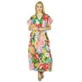 thumbnail image 2 of Bimba Caftan Long Floral Multicolore en Coton pour Femmes, 2 of 6