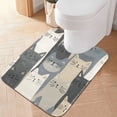 thumbnail image 2 of Yayeee Bath Rug for Bathroom Floor Non Slip Rectangle Fluffy Soft Absorbent Mat, 16"x24", Blue Cute Cats, 2 of 7