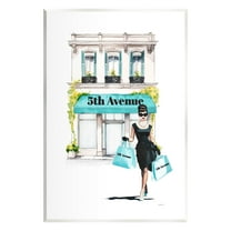 Stupell Industries Fashionista with Shopping Bags Beauty & Fashion Painting Unframed Art Print Wall Art, 10 x 15