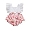thumbnail image 1 of EYIIYE Combinaisons d'Été pour Bébés Filles à Manches Volantées, Barboteuse Imprimée Bonbon Citron, 1 of 7