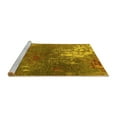 thumbnail image 2 of Ahgly Company Machine Washable Indoor Round Oriental Yellow Industrial Area Rugs, 3' Round, 2 of 4