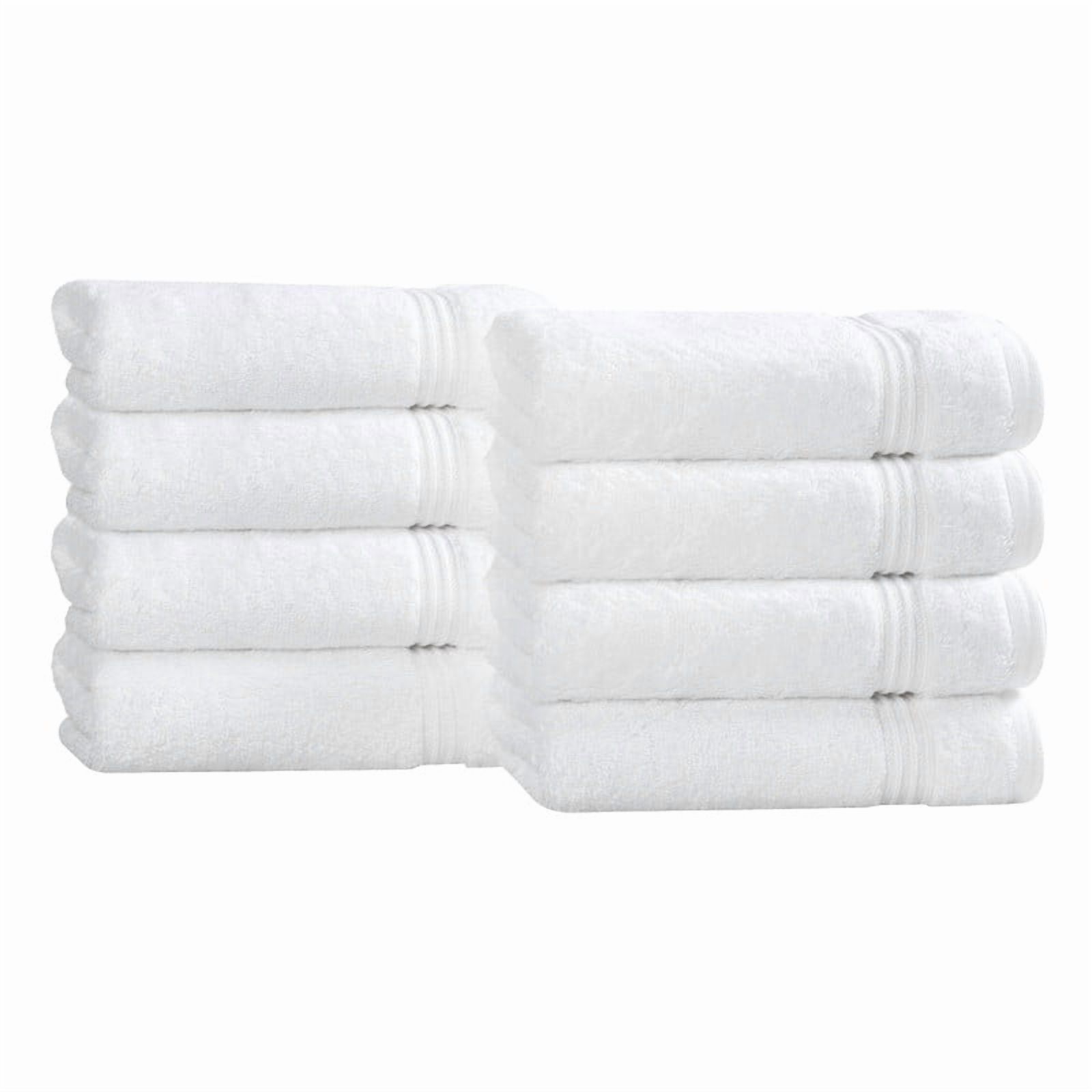Superior Derry Solid Egyptian Cotton 8-Piece Hand Towel Set, White