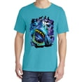 thumbnail image 2 of Wild Bobby, Great White Shark Species in Ocean, Animal Lover, Garment-Dyed Washed Look Short Sleeve T-Shirt, Blue Lagoon, Small, 2 of 3