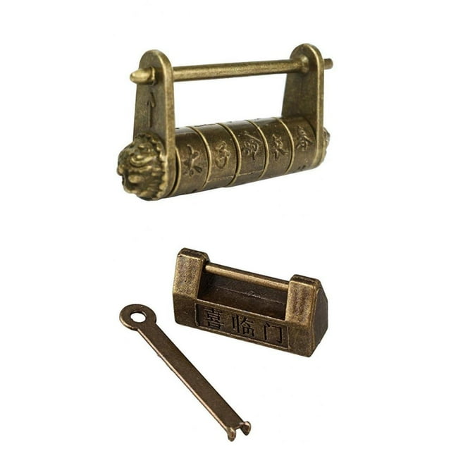 Antiguos Vintage de Llave Aleación con Contraseñas Chinas Yotijar Cerraduras de Candado de la Vendimia