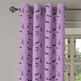 thumbnail image 2 of Ambesonne Teen Room Grommet Curtain, Little Kittens Hearts, 50" x 84", Violet Pink Black, 2 of 6