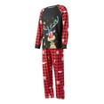 thumbnail image 5 of Christmas Family Matching Pajamas Set, Long Sleeve Snowman/Elk Print Tops with Plaid Pants, 5 of 10