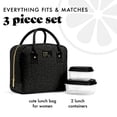 thumbnail image 5 of Fit + Fresh Bloomington Lunch Bag with two containers - Black Leopard Print, 5 of 8