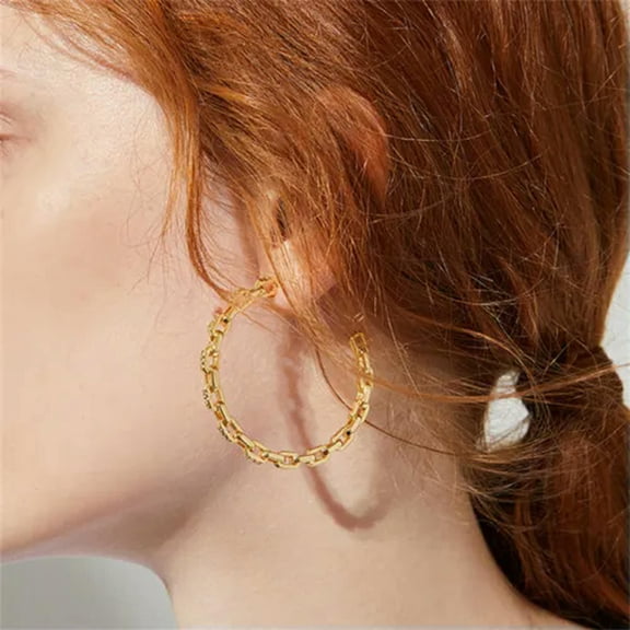 18k Yellow Gold Plated Engagement Hoop Earring Gorgeous Cubic Zircon Jewelry