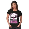 thumbnail image 4 of Breast Cancer Hope In Pink Ribbon Womens Slim Fit Graphic Tee Brisco Brands S, 4 of 5
