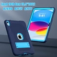 thumbnail image 4 of Dteck Rugged Case for iPad 10th Generation 10.9 Inch with Soft HD Screen Protector, Hybrid Shockproof Drop Protection Cover with Built-in Kickstand for 10.9" iPad 2022 10th gen, Navy Blue, 4 of 9