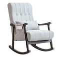 thumbnail image 4 of HARBOURSIDE Upholstered Rocking Chair with Fabric Padded Seat,Comfortable Rocker Solid Wood for Living Room, Gray, 4 of 9