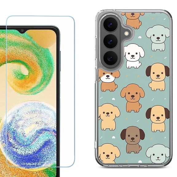 Phone Case for Samsung Galaxy A37 5G, with Screen Protector, by OneToughShield - Puppies