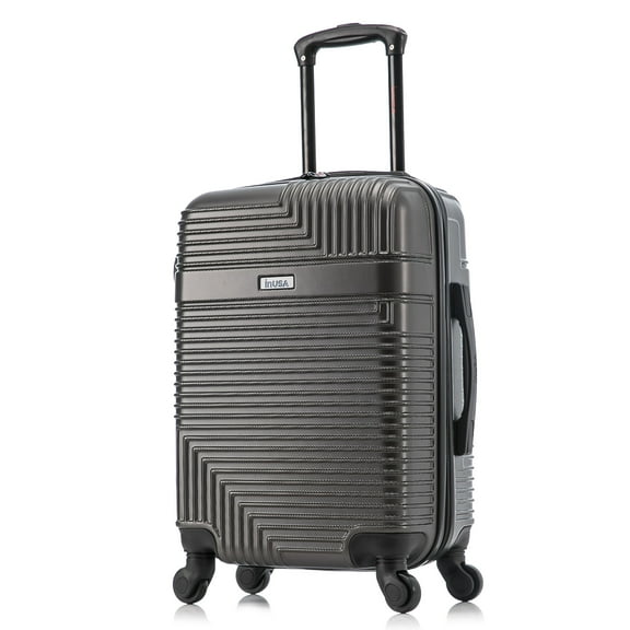 InUSA Resilience 20" Hardside Lightweight Luggage with Spinner Wheels, Handle, and Trolley, Charcoal
