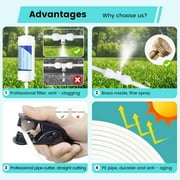 Outdoor Misting Cooling System with Advanced Filtration,50FT Misting Cooling System,15 Nozzles&Water Tap Adapter,Patio Misters for Cooling Kit,for Waterpark, Garden,Greenhouse, Canopy,Porch,Umbrella