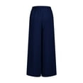 thumbnail image 4 of Xdegoge Women Plus Size Linen Pants with Pockets Wide Leg Pull on Pants Lightweight High Waisted Work Pants 2025 Casual Loose Solid Color Elastic Waisted Palazzo Pants Pantalones De Lino, 4 of 5