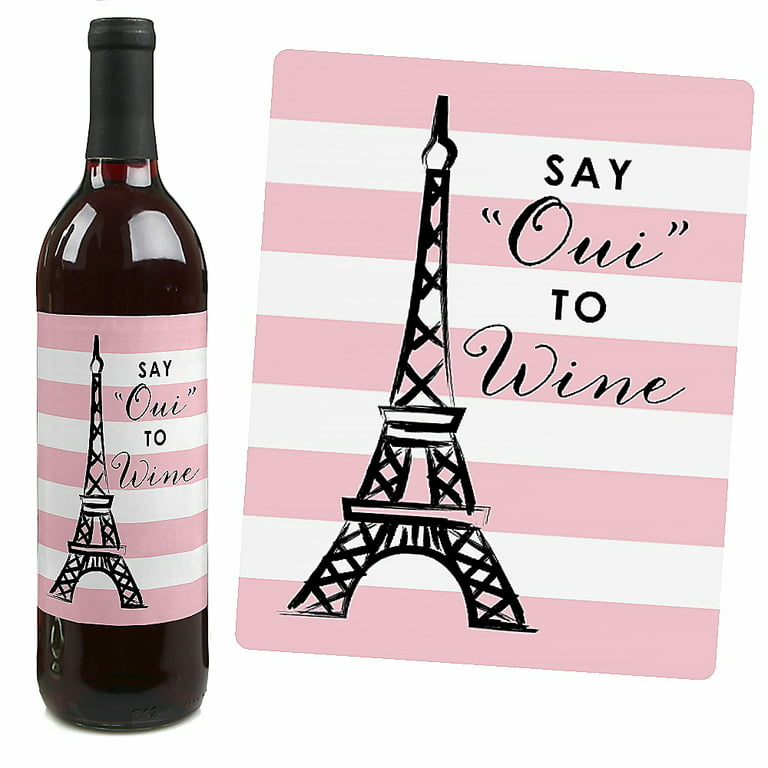 Paris, Ooh La La - Paris Themed Baby Shower or Birthday Party Water Bottle Sticker Labels - Set of 20