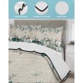 thumbnail image 3 of Twin XL Quilt Bedding Set, Teal Pumpkins Fall Reversible Summer Quilt 3 Pieces, Vintage Botanical Thanksgiving Newspaper Lightweight Bedspreads Coverlets with 2 Pillow Shams for All Seasons, 3 of 5
