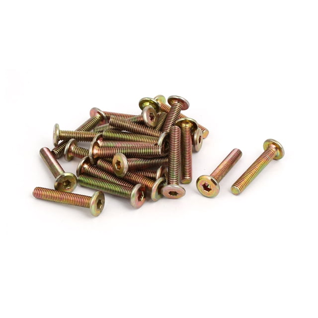 Tornillo M6X35mm Unique Bargains Totalmente Enroscado De Muebles Allen De Cabeza Troncocónica 25Pcs