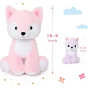 MaoGoLan 5Pcs 20 Fox Stuffed Animals Fox Plush Toy Stuffed Mommy Fox with 4 Babies