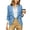 Blue, variant on Womens Blazers for Work Casual 3/4 Sleeve Double Breasted Suit Jacket Business Office Open Front Blazer with Pockets Gray S