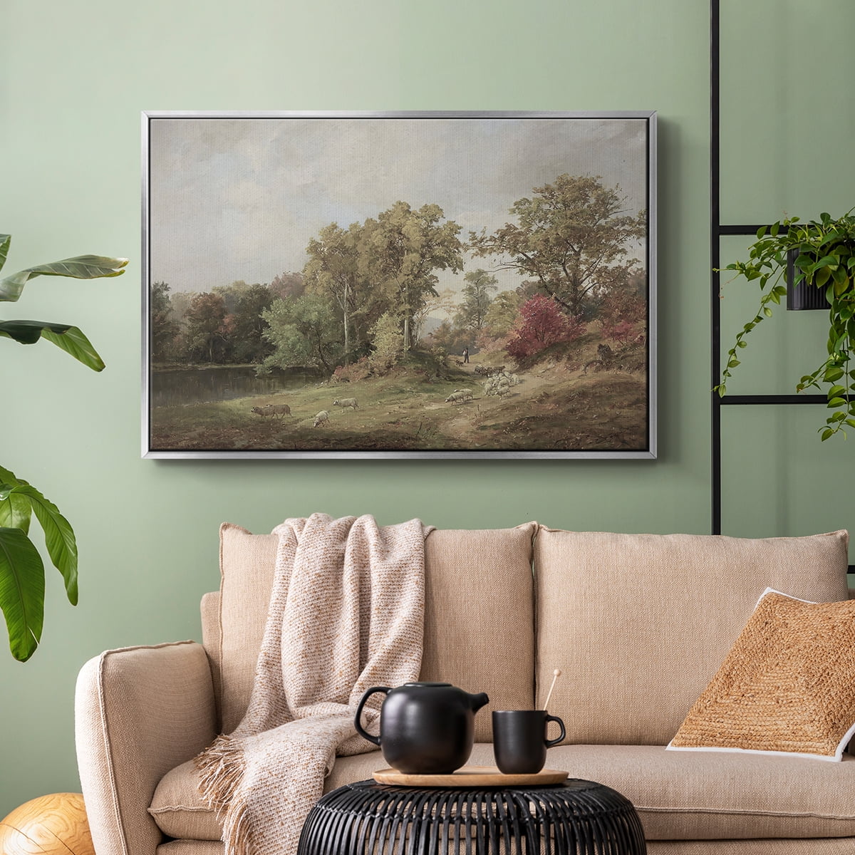 Vintage Landscape-CCCXXIII By Wexford Home Framed in Silver Wood Gallery Wrapped Canvas 17 in. x 25 in.