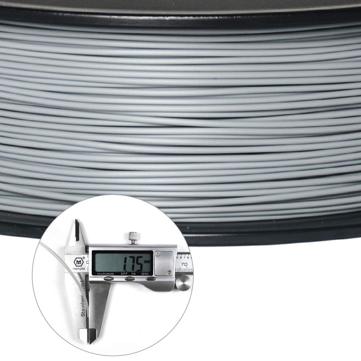 PLA 3D Printer Filament, PLA 3D Printer Filament 1kg Spool(2.2lbs) Dimensional Accuracy +/- 0.02 mm, 3D Printing Filament Fits for Most FDM 3D Printers, Grey