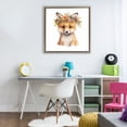 thumbnail image 3 of Stupell Industries Cottage Woodland Fox Flower Crown Brown Floating Frame Canvas Art, 25 x 25, by Roozbeh, 3 of 8