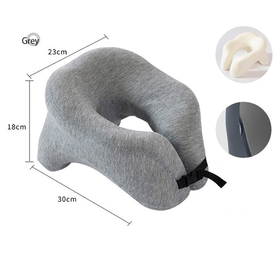 Dual-Sided Ice Silk Memory Foam U Pillow, Ergonomic Neck & Desk Nap Support Pillow for Office Travel