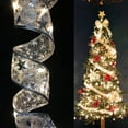 thumbnail image 3 of Ludlz Christmas Ribbon with LED Lights Waterproof Fabric Gift Wrapping Ribbons for Outdoor, 3 of 8