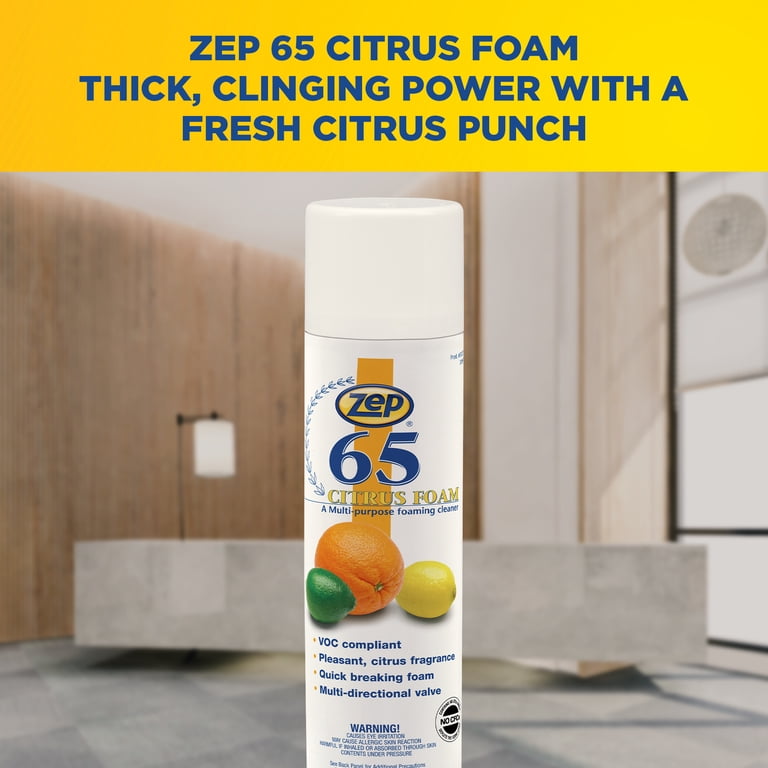 Zep 65 Heavy Duty Degreaser, Foaming Citrus Multi-Purpose Spray