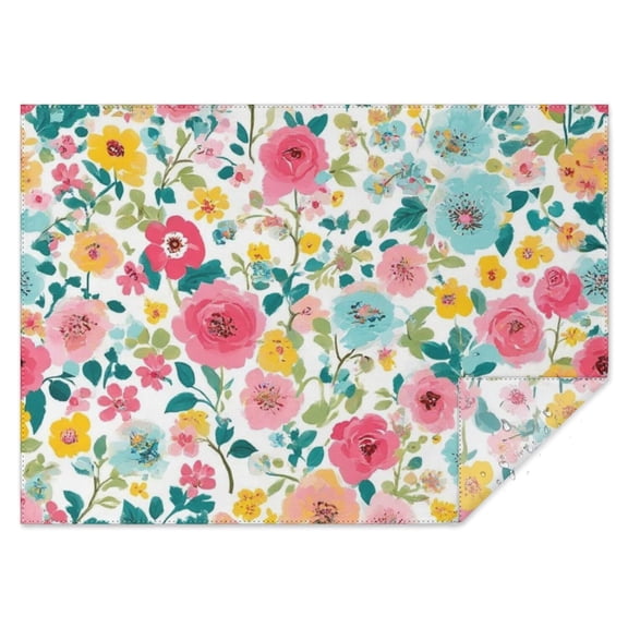 Pioneer Flower Rectangle Tablecloth 60"x84",Waterproof Polyester Rectangle Table Cloth, Wipeable Spillproof Polyester Tablecloth for Dining, Camping, Indoor and Outdoor