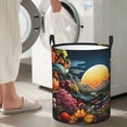 thumbnail image 5 of Honeii Sunset Floral Fantasy Landscape Print Laundry Hamper Basket,Baby Nursery Woven Storage Basket for Toys Bin,Pillows,Blankets,Clothes-, 5 of 6