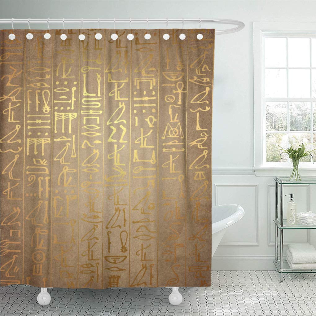 Fashion Frontier we ship worldwide Egyptian hieroglyphs Bathroom Shower Curtain Waterproof