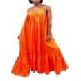 thumbnail image 1 of Robe Longue d'Été Décontractée et Fluide pour Femme avec Poche, Bretelles Spaghetti, Encolure Dégagée, Unie, Évasée, Ample, Robe Maxi de Plage, 1 of 8