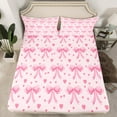 thumbnail image 2 of Feelyou Dreamy Bow-tie Kids Bed Sheets, Kawaii Pink Love Heart King Sheets, Fairy Tale Princess Sheet Set, Luxury Bedroom Decor, 4 Pieces, 2 of 7