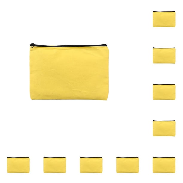 Ounissouiy Estuche de maquillaje con cremallera Estuche de lona de pureza de Estuche de lápices de mano mini exquisito multiusos amarillo Amarillo 10Conjunto