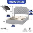 thumbnail image 6 of ModFusion Full Size Bed Frame, Upholstered Bed Frame with Charging Station & Storage Drawers, Gray, 6 of 6