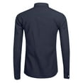 thumbnail image 3 of Faithtur Men Slim Fit Shirts Solid Color Hidden Zipper Button-Down Long Sleeve Tops Turn-Down Collar Spring Fall Casual Clothes, 3 of 4