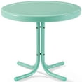 thumbnail image 3 of Afuera Living Table d'Appoint Moderne en Acier Métallique pour Patio, Fini Aqua Lustré, 3 of 9