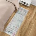 thumbnail image 2 of Ottomanson Machine Washable Cotton 2x5 Flatweave Runner Rug for Bedroom, 20" x 59", Off White/Multicolor Moroccan/Boho, 2 of 10