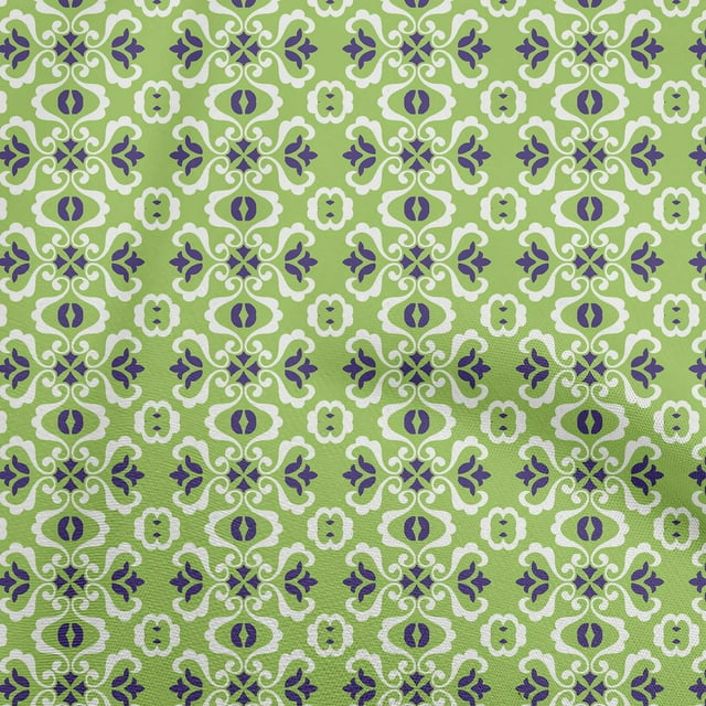 oneOone Georgette Viscose Lime Fabric Mosaic Craft Projects Decor Fabric Printed By The Yard 42 Inch Wide