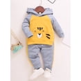 thumbnail image 3 of 3 Months Baby Boys Clothes 6 Months Boys 2PCS Fall Winter Outfits Pocket Infant Boys Long Sleeve Hooded Top Pants Set Gray, 3 of 8