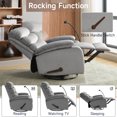 thumbnail image 3 of Rocking Small Recliner Chair for Small Spaces,Ergonomic Lounge Chair for Living Room with Rocking Function, Swivel Rocker Recliner Adults, Grey, 3 of 7