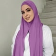 thumbnail image 2 of Prolriy Hijab Scarf for Women Muslim Head Scarf Solid Color Long Scarf Wrap Scarves Cotton Scarf for Women Fashion Shawl Scarf Head Scarf, 2 of 4