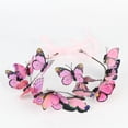 thumbnail image 6 of Women's 3D Butterfly Hair Clip Headband, Adjustable Elegant Party Hair Accessory, Glamorous Headpiece for Evening Events, Prom, and Special Occasions-Pink, 6 of 8