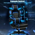 thumbnail image 4 of Goplus Chaise de Massage Gaming Inclinable Chaise de Bureau d'Ordinateur de Course avec Repose-Pieds Bleu, 4 of 10