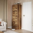 thumbnail image 5 of Tribesigns 70.8" Tall 9-Tier Shoe Cabinet with Adjustable Shelves and Shutter Doors, Vertical Rustic Brown Shoe Storage for Entryway and Closet (Set of 2), 5 of 5