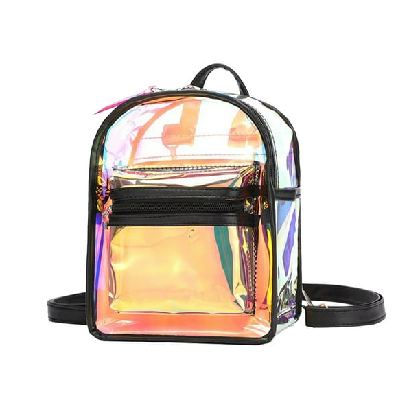 Mochila Superior de un Hombro Mensajero de un Hombro Dos Traseros Bolso de Viaje Multipropósito Transparente, Bolso de Playa Transparente de Vinilo, Bolso Transparente de Concierto de Juego de Pelota,
