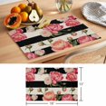 thumbnail image 6 of Pink Peony Placemats Set of 2, Flowers Black And White Stripes Linen Texture Non-Slip Place Mats Washable Table Mats for Kitchen Dining Table Decorations Indoor/Outdoor, 6 of 9